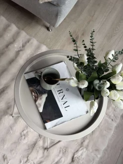 Bakkebord - Hvid metal