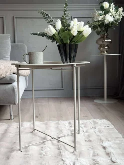 Bakkebord - Hvid metal