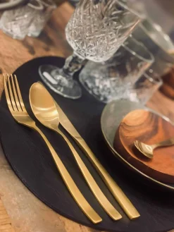 Bestik - 16 dele i æske - Guld