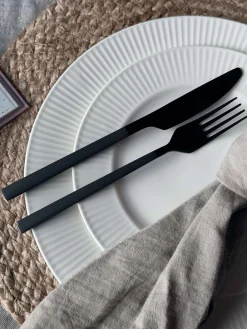 Bestik 16 dele i æske - Mat sort