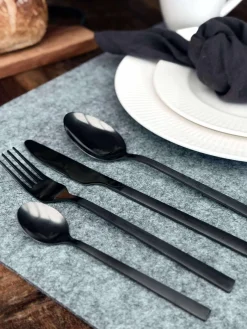 Bestik 16 dele i æske - Mat sort