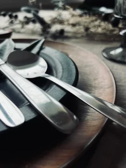 Bestik til 4 personer - Mat sølv Mist