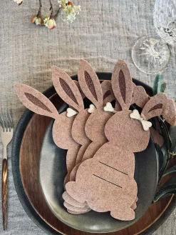 Bestikholder kanin brown - Sæt med 4 stk