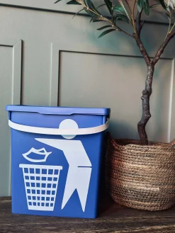 BIO Spand med låg 12 liter - BLÅ