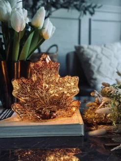 Blad med led lys og timer - Flere farver