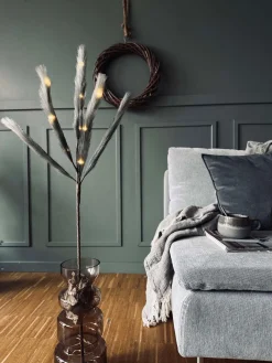 Blomst med LED lys 90 cm - Grey