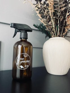 Blomsterforstøver i brunt glas 500 ml