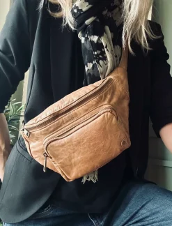 Bæltetaske i vintage look CLASSY - Camel