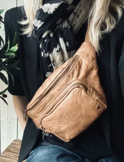 Bæltetaske i vintage look CLASSY - Camel