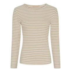 Bluse Christel strib - Beige / Cream