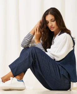 Bluse Christel strib - Navy / Creme