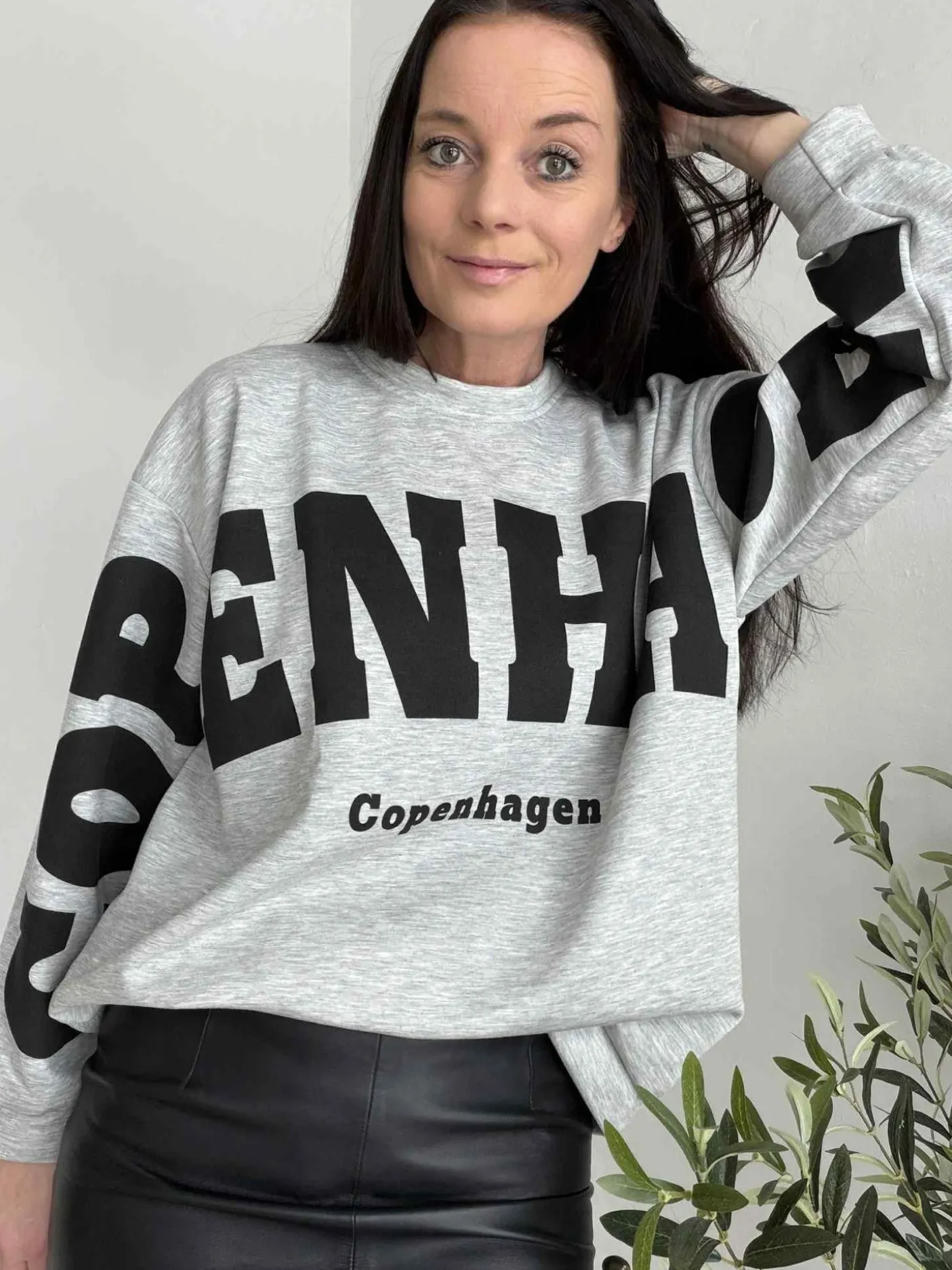 Bluse Hibiscus - Grå / Sort