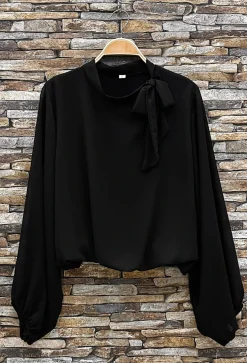 Bluse m. Sløjfe - Black