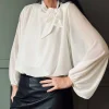 Bluse m. Sløjfe - White