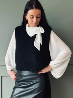 Bluse m. Sløjfe - White