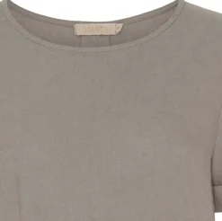 Bluse oversize hør – Fango / beige