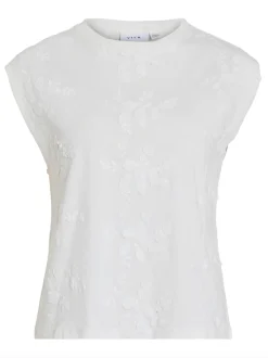Bluse SASJA uden ærmer med broderi