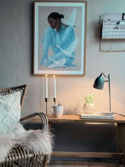 Bordlampe - Grå metal