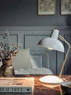 Bordlampe Retro - Hvid / guld