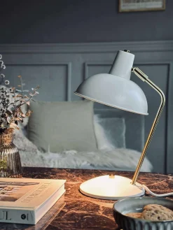 Bordlampe Retro - Hvid / guld