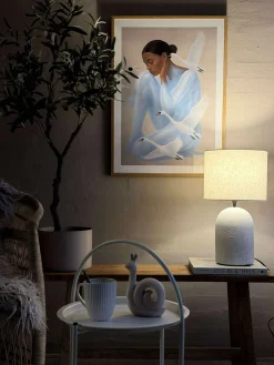 Bordlampe STONEWARE - Lys natur