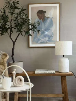 Bordlampe STONEWARE - Lys natur