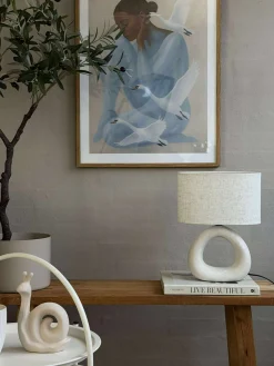 Bordlampe STONEWARE - Lys Natur