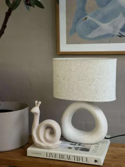 Bordlampe STONEWARE - Lys Natur