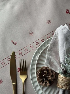 Bordløber Jul - 40x140 cm - Beige