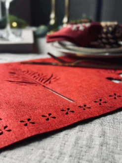 Bordløber Jul - 30x120 cm - Rød filt