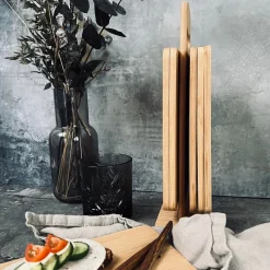 Bordmodel med 6 stk smørbrætter i bambus