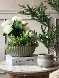 Bowl i beton look - Grøn