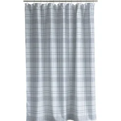 Bruseforhæng - Tartan linen blue - 180 cm x 200 cm