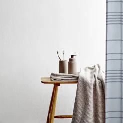 Bruseforhæng - Tartan linen blue - 180 cm x 200 cm