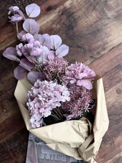 Buket med hortensia - Syren / pink