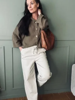 Bukser m. stretch Hvid – plus onesize 40-48