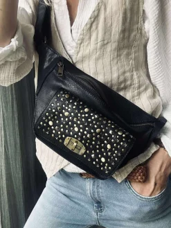 Bumbag med nitter - Black