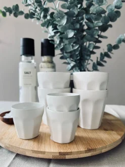 Café krus 90 ml - Hvid porcelæn 4 stk espresso