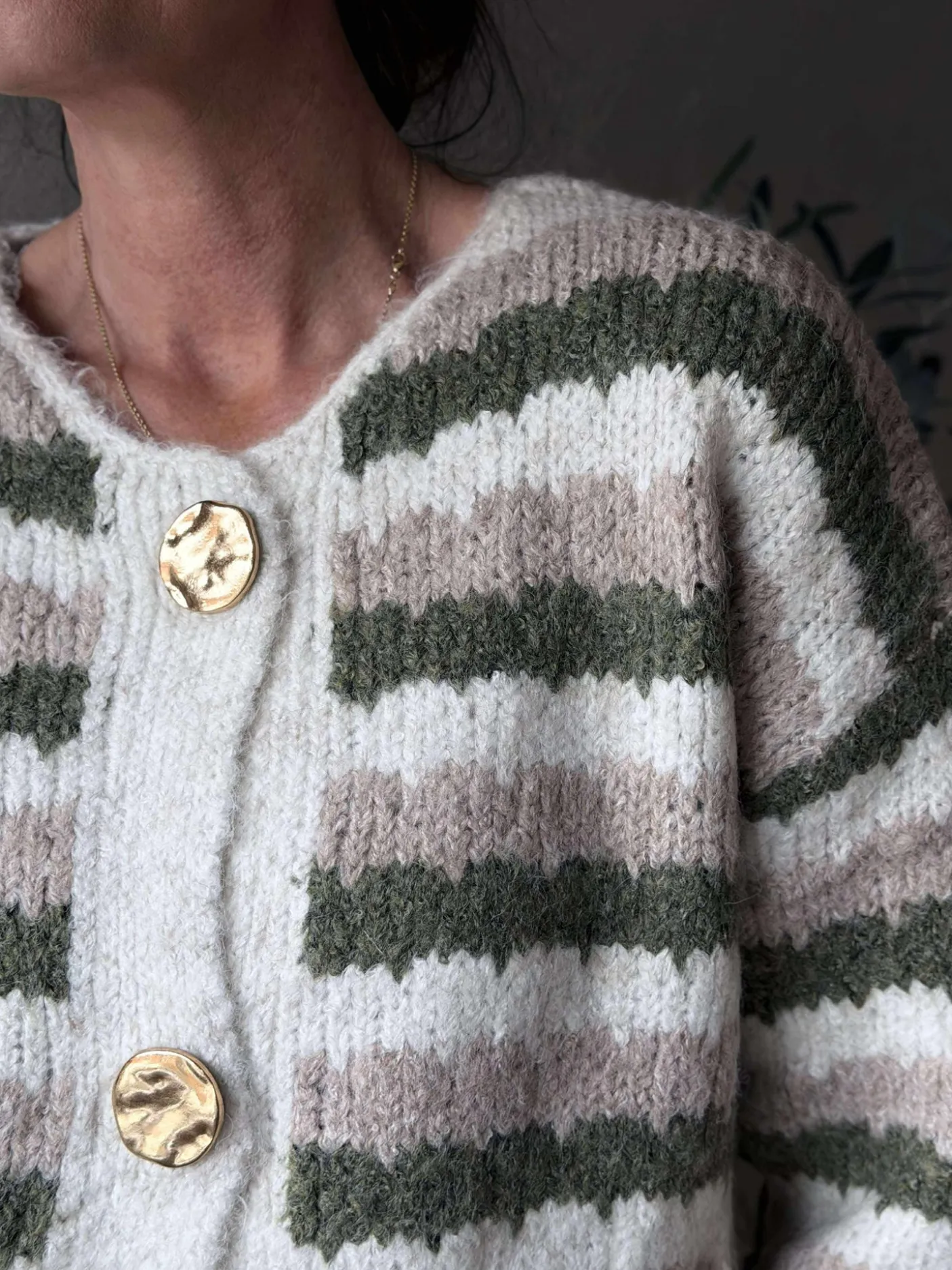 Cardigan Grøn strib