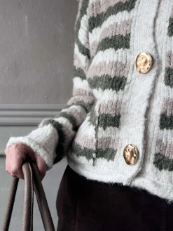 Cardigan Grøn strib