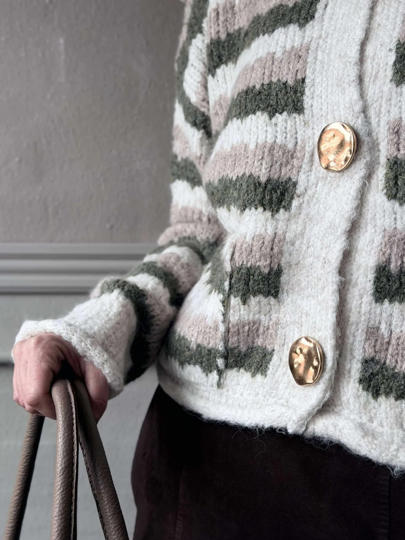 Cardigan Grøn strib