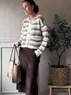 Cardigan Grøn strib