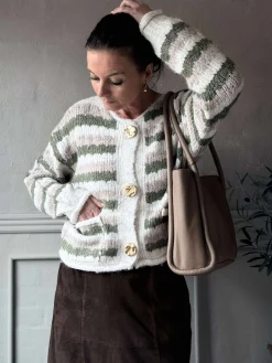 Cardigan Grøn strib