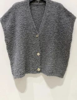 Cardigan med kort ærmer - Grey