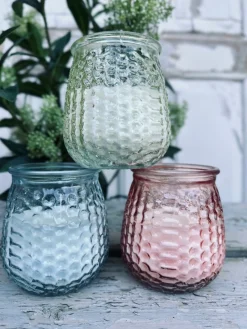 Citronella lys - Mix i farvet glas