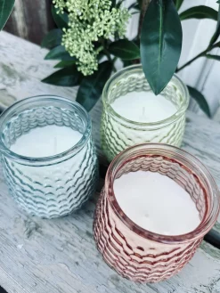 Citronella lys - Mix i farvet glas