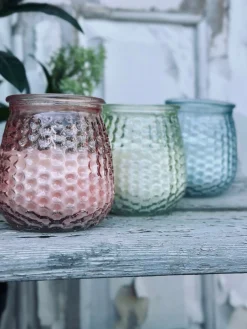 Citronella lys - Mix i farvet glas