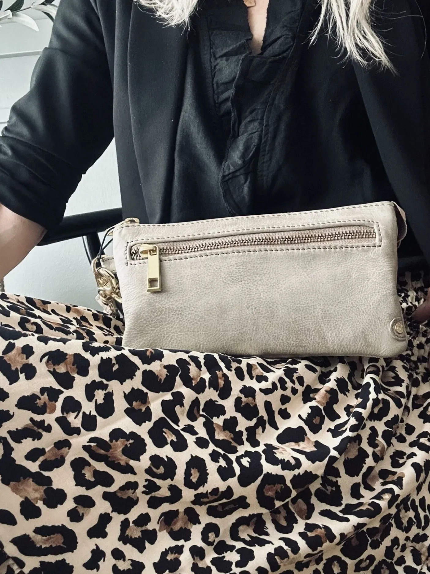 Clutch / skindtaske - Sand