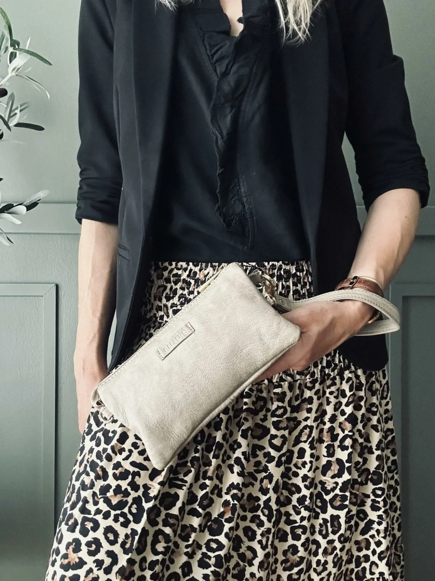 Clutch / skindtaske - Sand