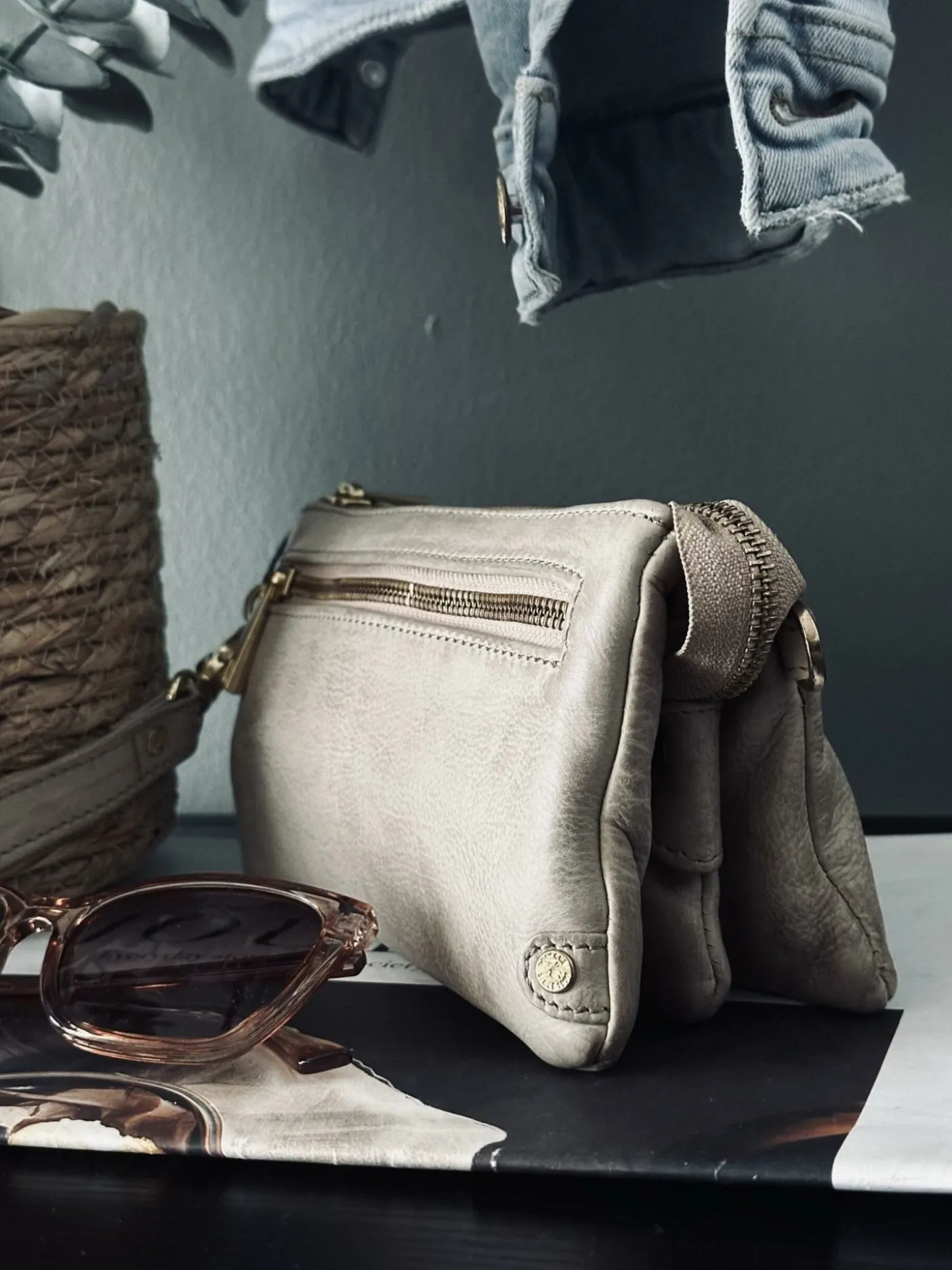 Clutch / skindtaske - Sand